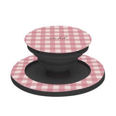 Blush & Cream Gingham Phone Grip And Stand by etchd, view 6