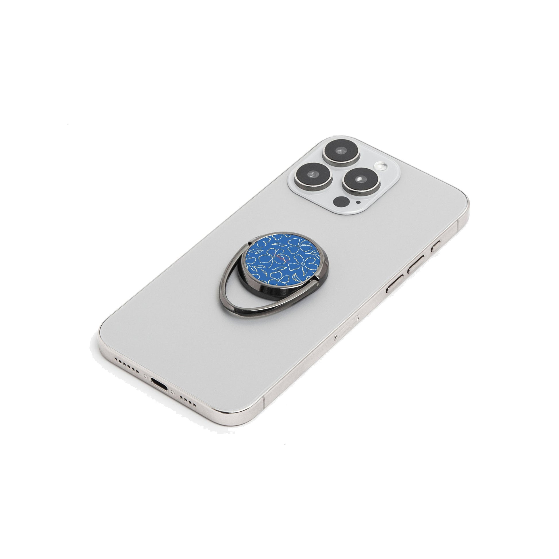 Cobalt & Butter Floral Phone Ring Holder by etchd, view 6