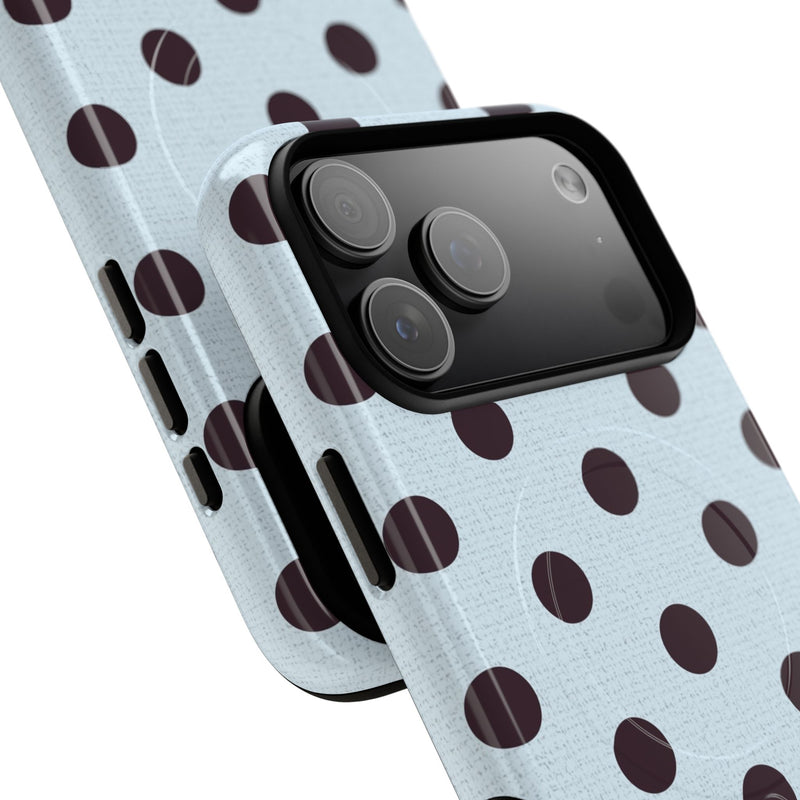 Plum And Blue Polka Dot Magnetic Phone Case-zoom-