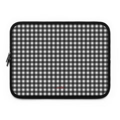 Black & White Gingham Laptop Sleeve by etchd