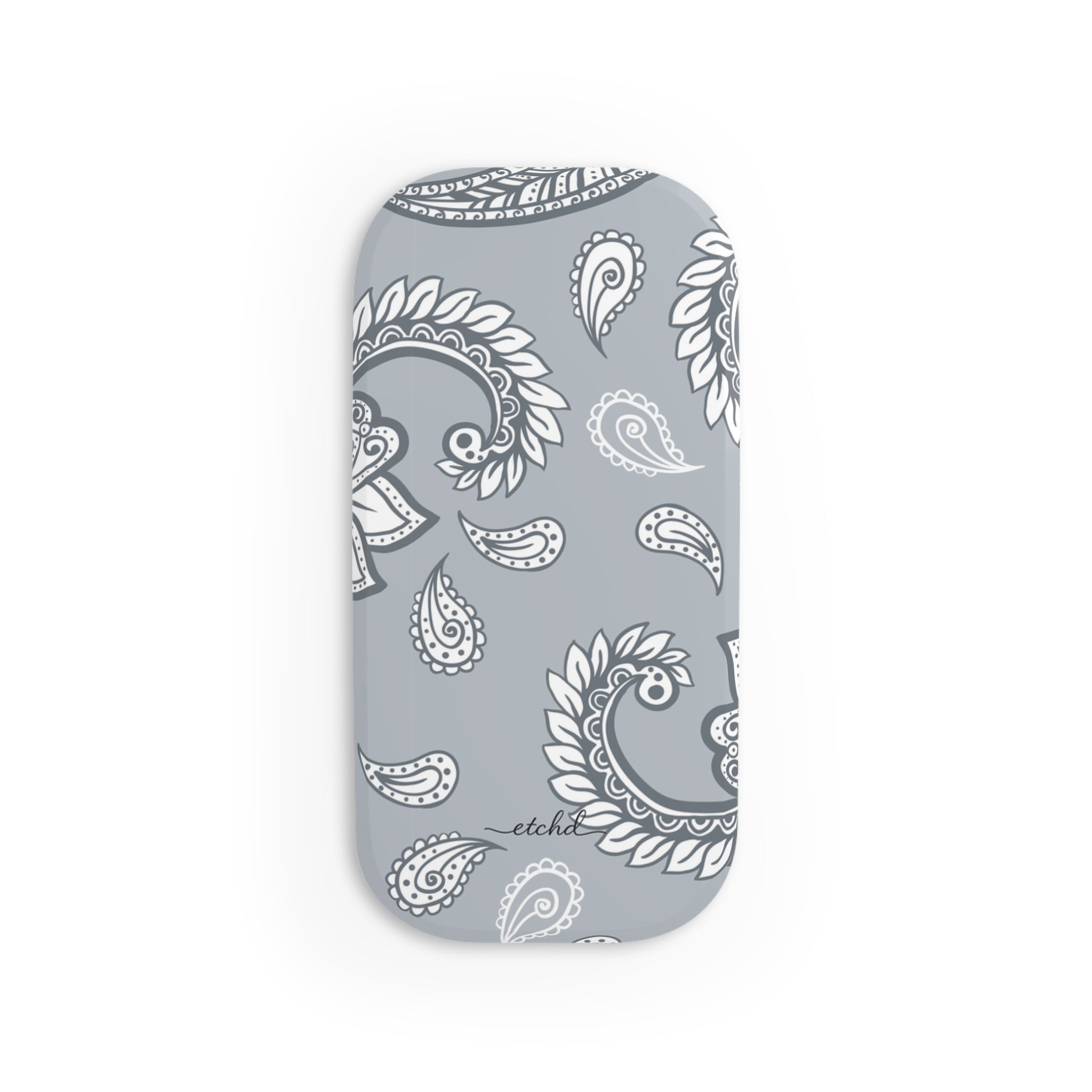 Dusty Blue Paisley Click-On Phone Grip by etchd, view 2