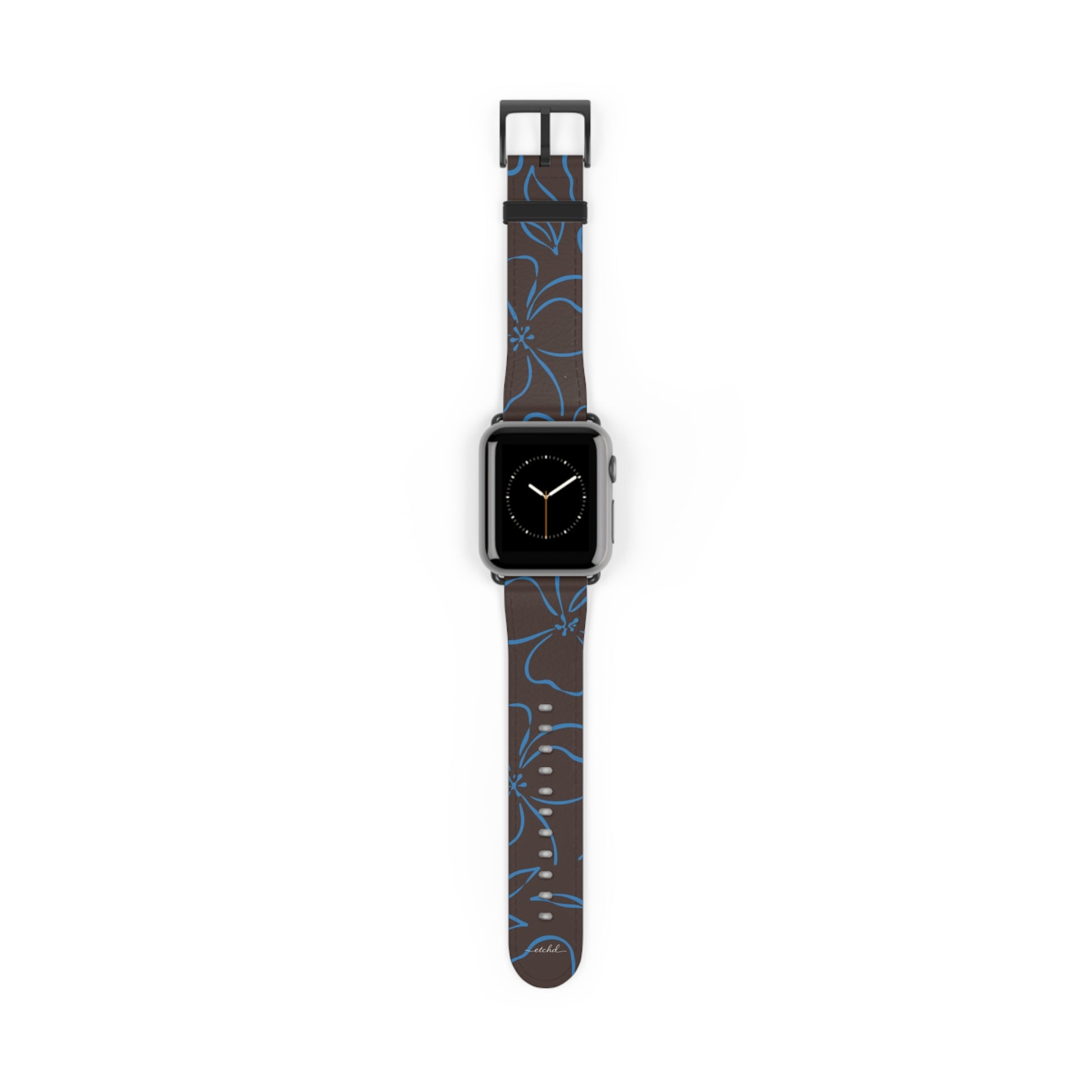 Espresso & Cerulean Floral Cinturino per smartwatch di etchd