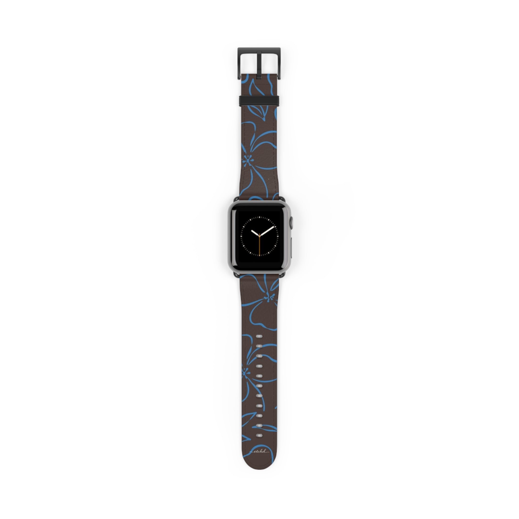 Espresso & Cerulean Floral Cinturino per smartwatch di etchd