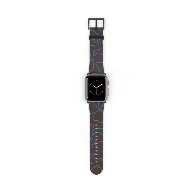 Espresso & Cerulean Floral Cinturino per smartwatch di etchd