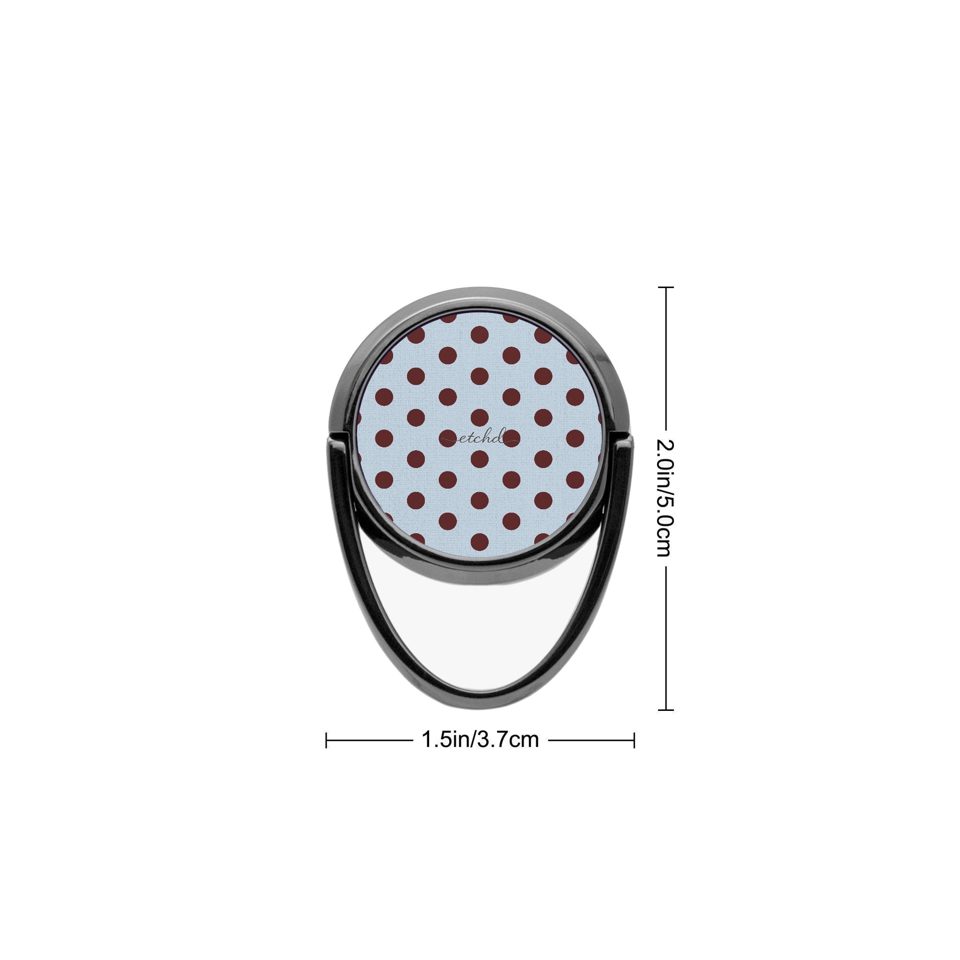 Blue & Cherry Polka Dot Phone Ring Holder by etchd, view 3