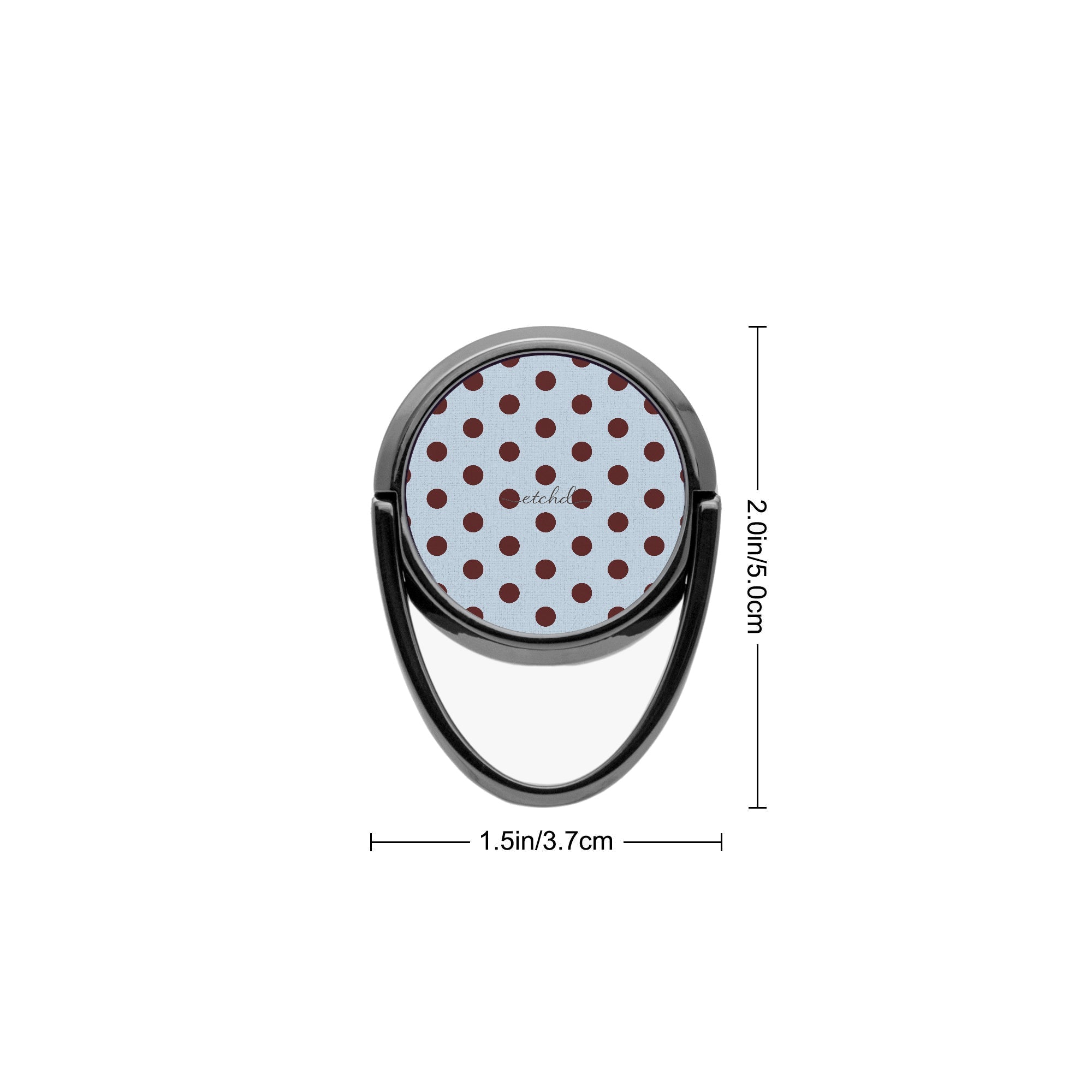 Blue & Cherry Polka Dot Phone Ring Holder by etchd, view 3