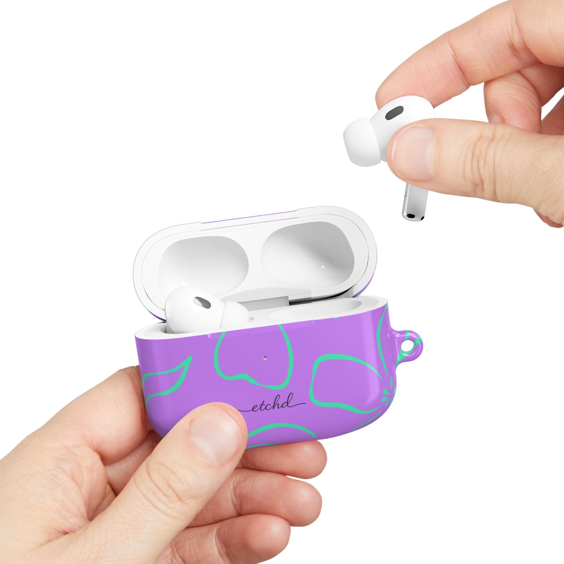 Lilac & Hypermint Floral AirPod Case by etchd, view 11