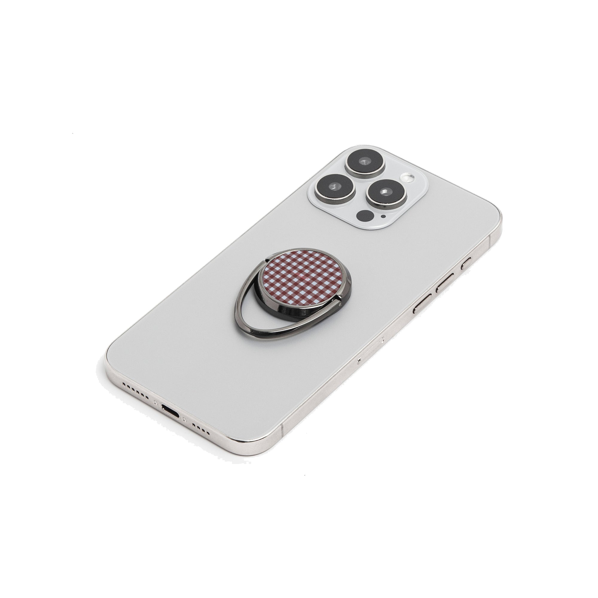 Blue & Cherry Gingham Phone Ring Holder by etchd, view 6