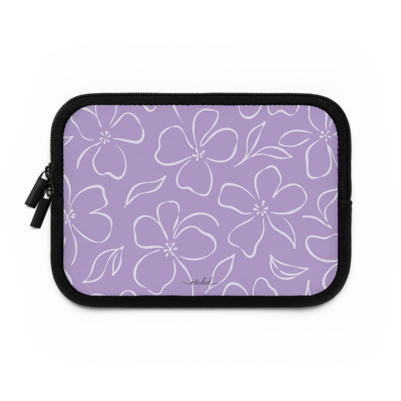 Lilac & Cream Floral Custodia per laptop di etchd, vista 2