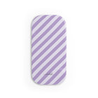 Lilac & Cream Striped Diagonal Agarre clipsable para móvil