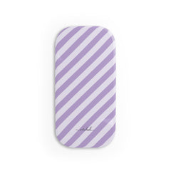 Lilac & Cream Striped Diagonal Agarre clipsable para móvil de etchd