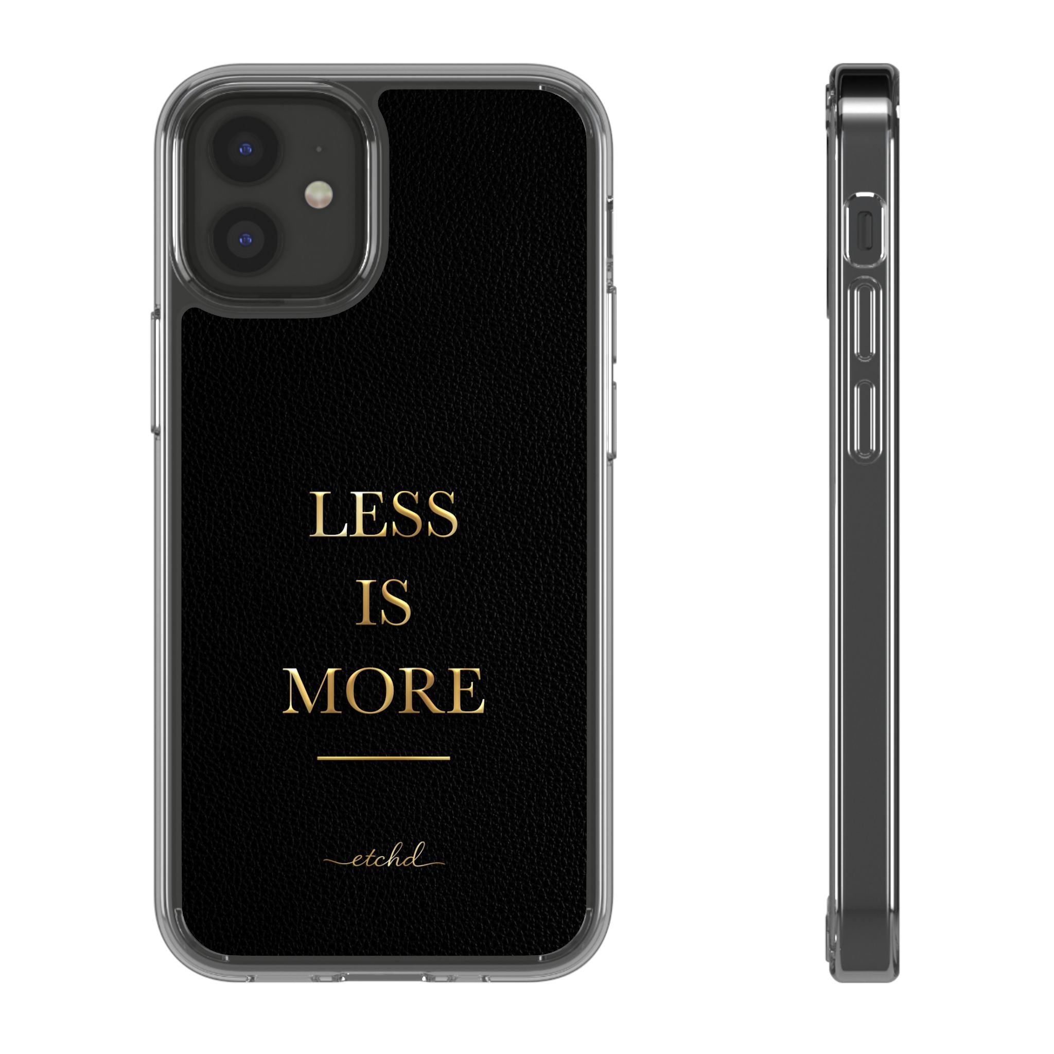 Less Is More Clear Phone Case by etchd, view 2