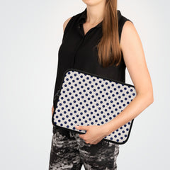 Navy & Cream Polka Dot Laptop Sleeve by etchd, view 6