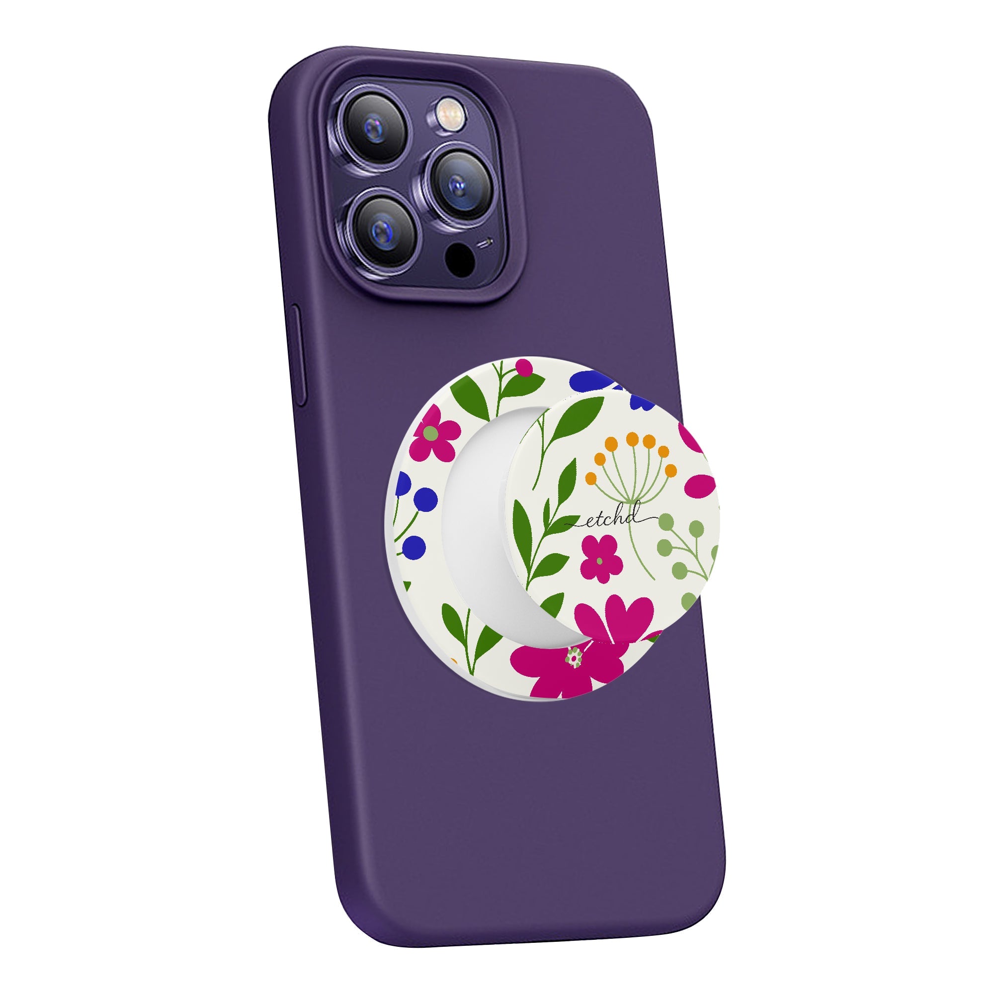 Funky Floral Phone Grip And Stand by etchd, view 3