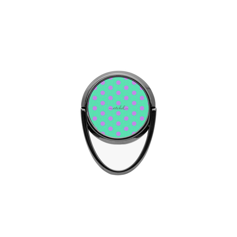 Lilac And Hypermint Polka Dot Phone Ring Holder-zoom-