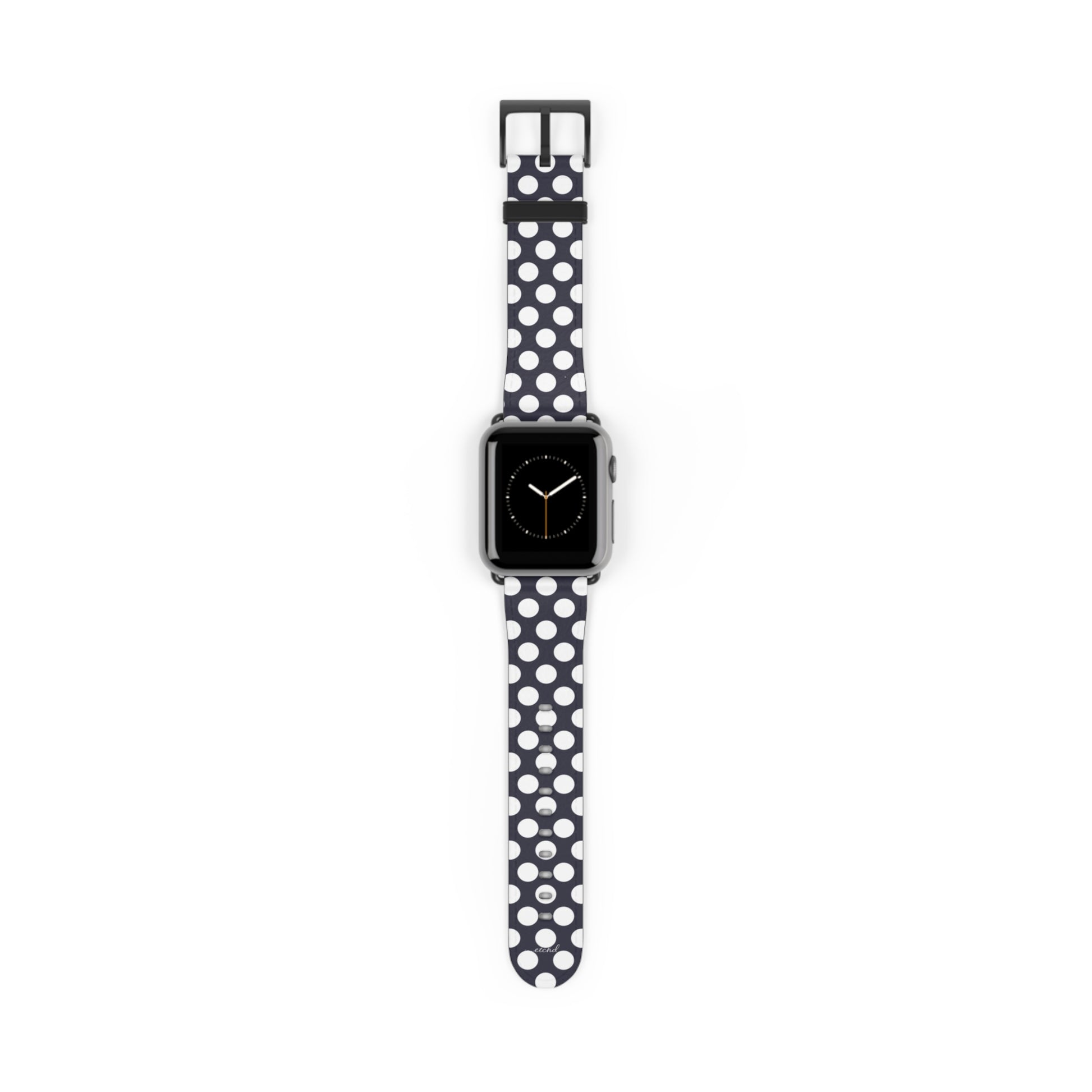 White And Navy Polka Dot Smartwatch Strap by etchd