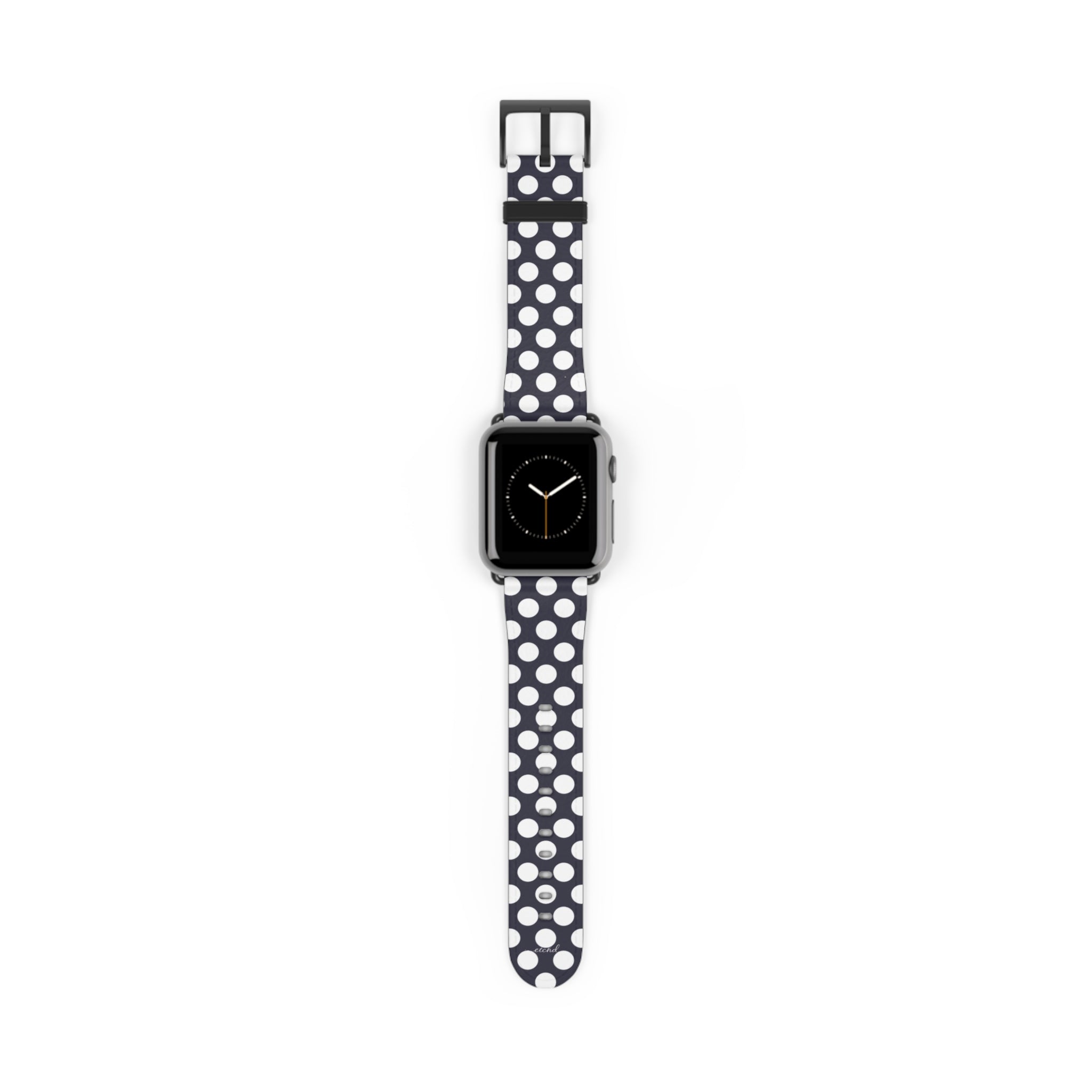 White And Navy Polka Dot Smartwatch Strap by etchd
