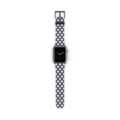 White And Navy Polka Dot Smartwatch Strap by etchd