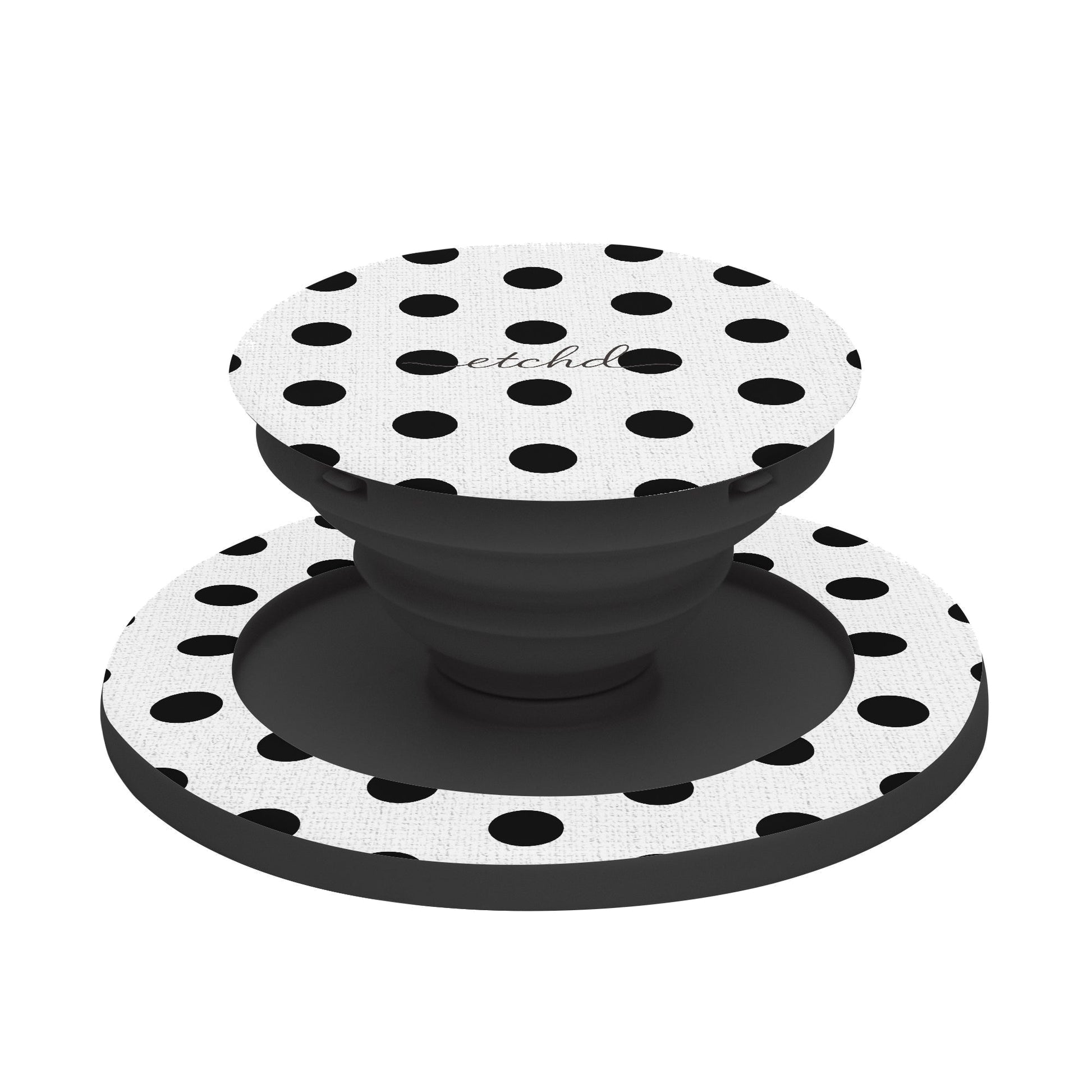 Black & White Polka Dot Phone Grip And Stand by etchd, view 6