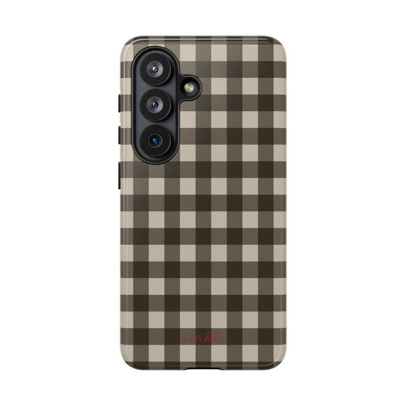 Cream & Brown Gingham Phone Case by etchd, view 61