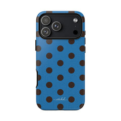 Espresso & Cerulean Polka Dot Phone Case by etchd, view 59