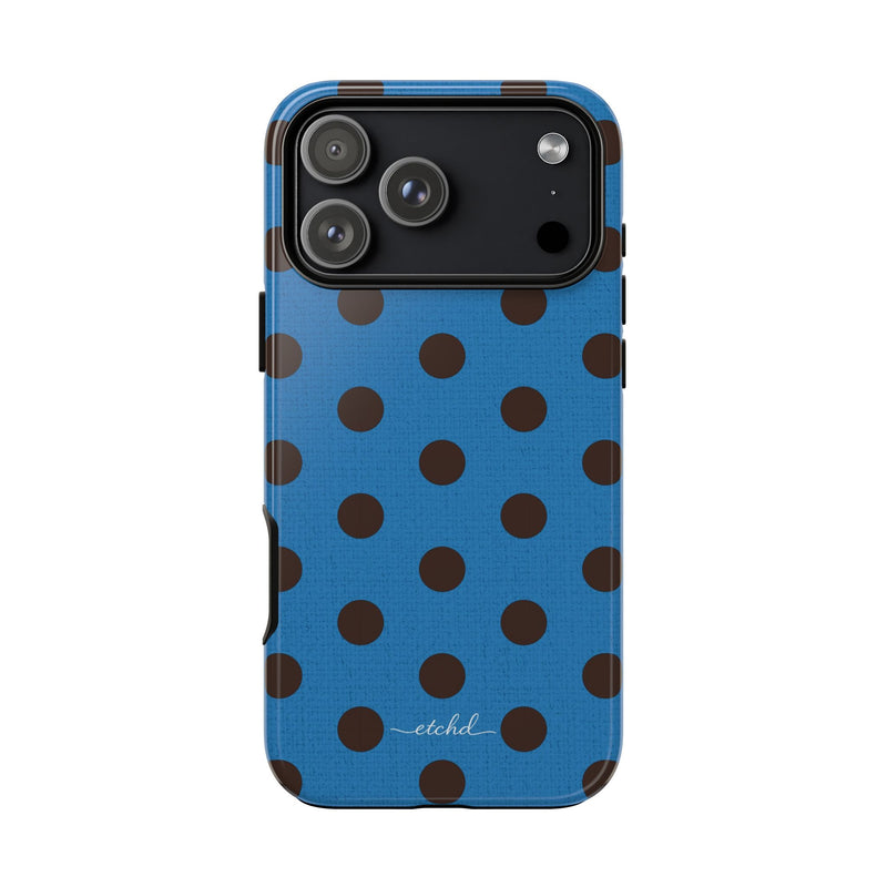 Espresso & Cerulean Polka Dot Phone Case by etchd, view 59
