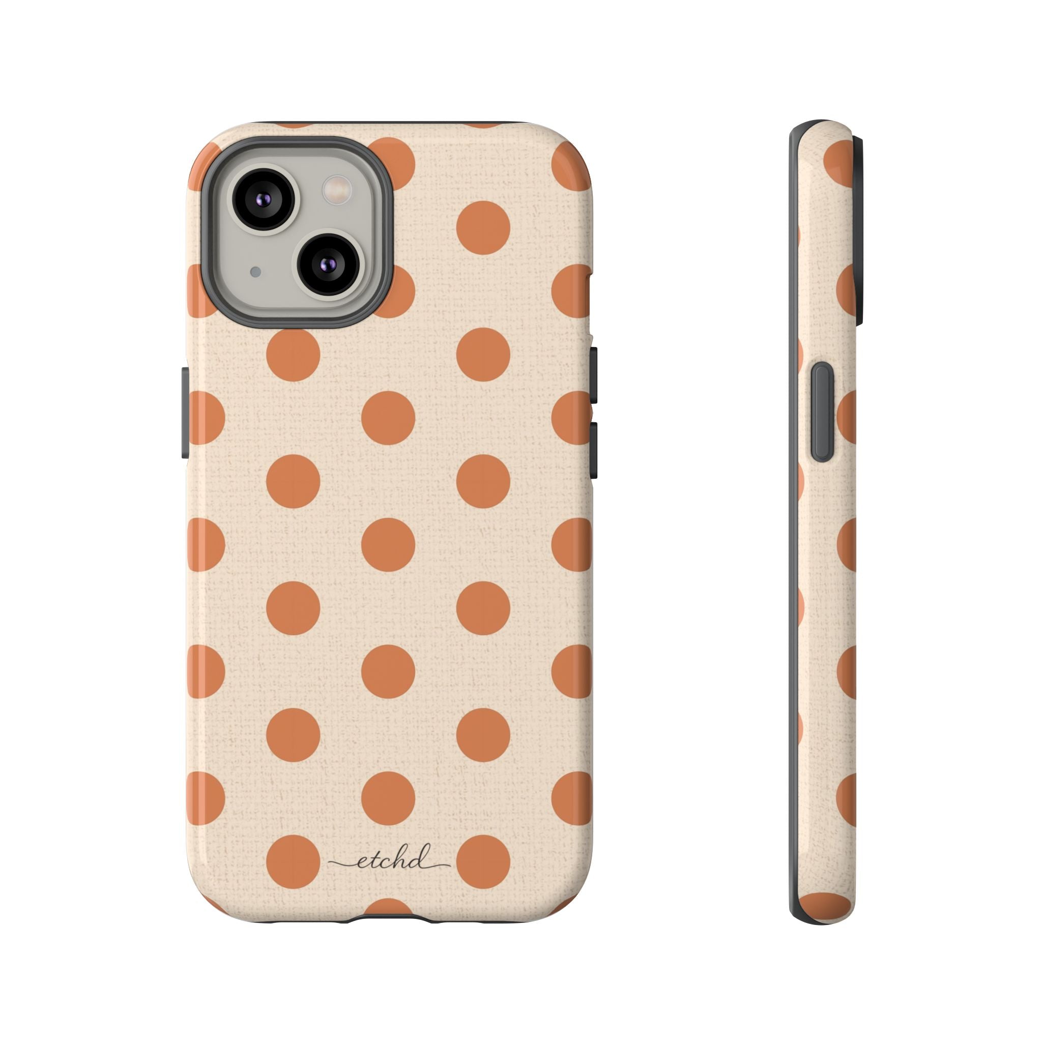 Terracotta Polka Dot Phone Case by etchd, view 2