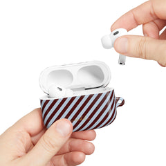 Blue & Cherry Striped Diagonal AirPod Case by etchd, view 11