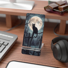 Midnight Cat Phone Stand by etchd, view 3
