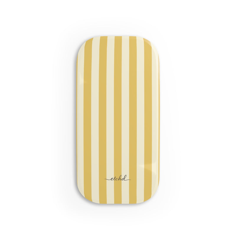 Butter & Cream Striped Anello clip per telefono di etchd
