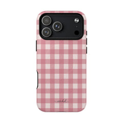 Blush & Cream Gingham Magnetic Phone Case by etchd, view 31