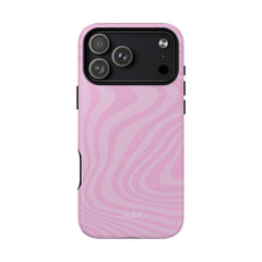 Pink Curved Lines Magnetic Phone Case by etchd, view 31