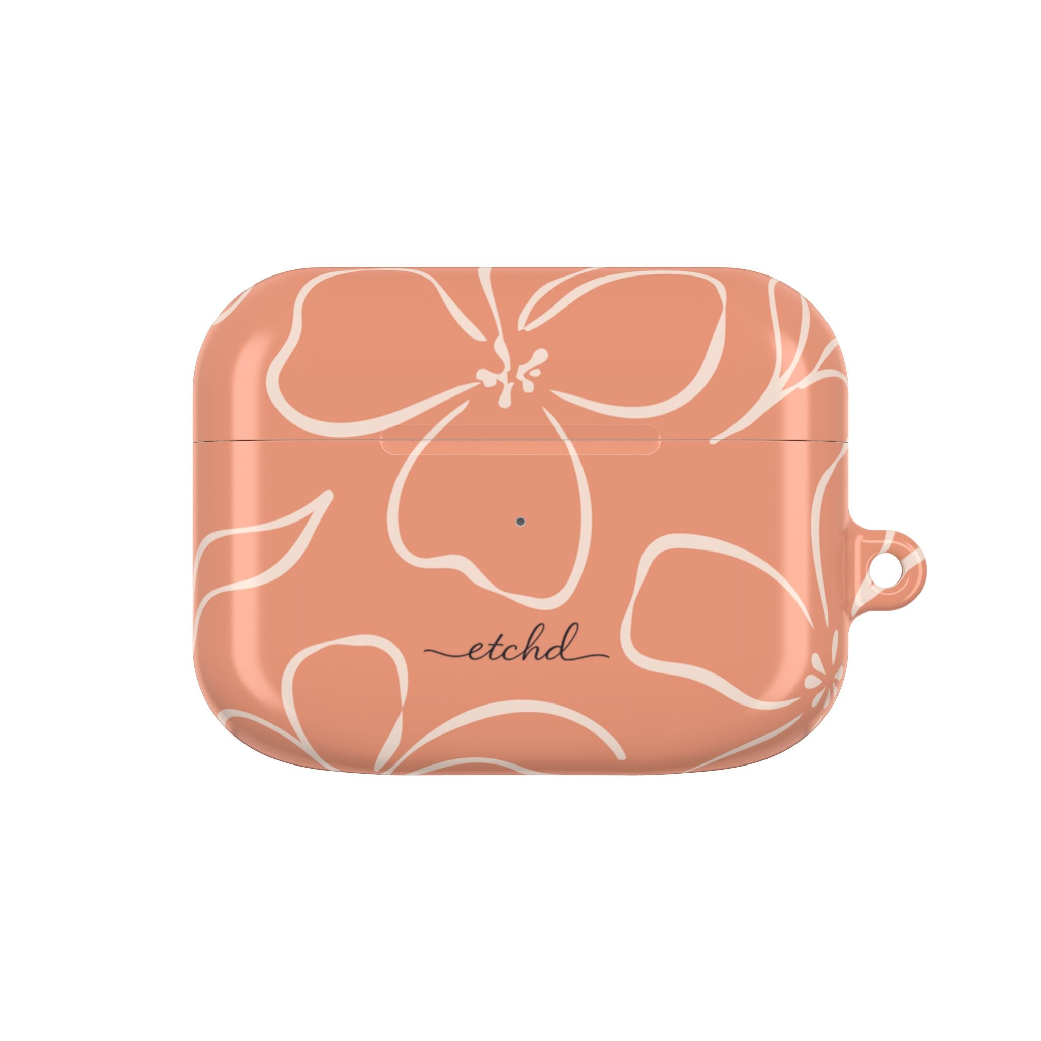 Coral & Cream Floral AirPod Case by etchd