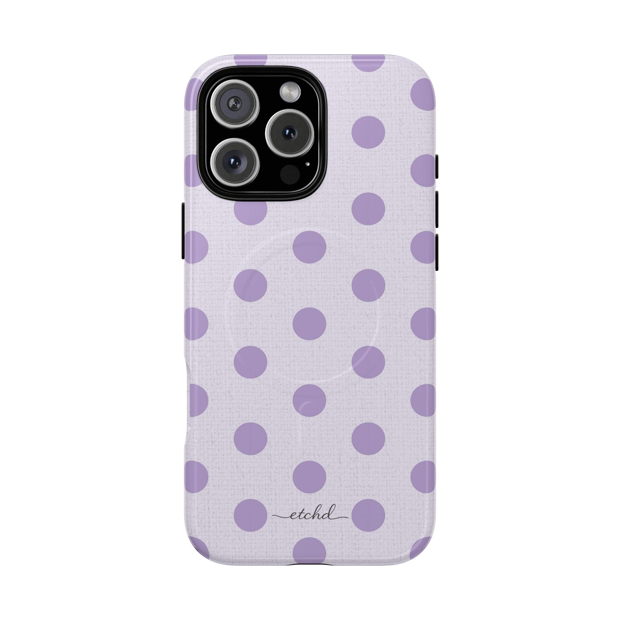 Lilac & Cream Polka Dot Magnetic Phone Case by etchd