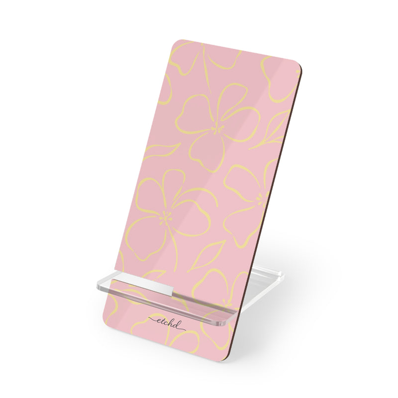 Pink & Butter Floral Phone Stand by etchd