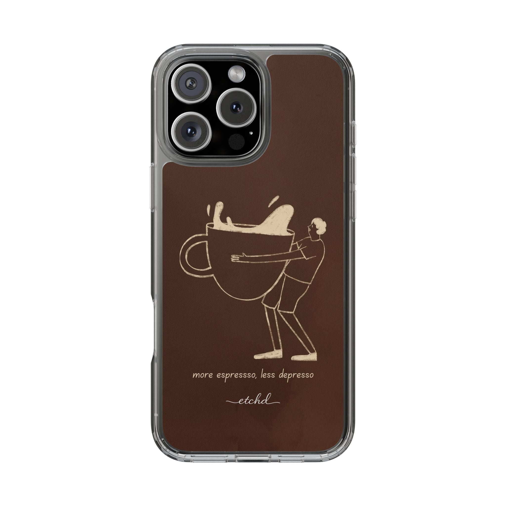 Gentlemen Espresso Clear Phone Case by etchd