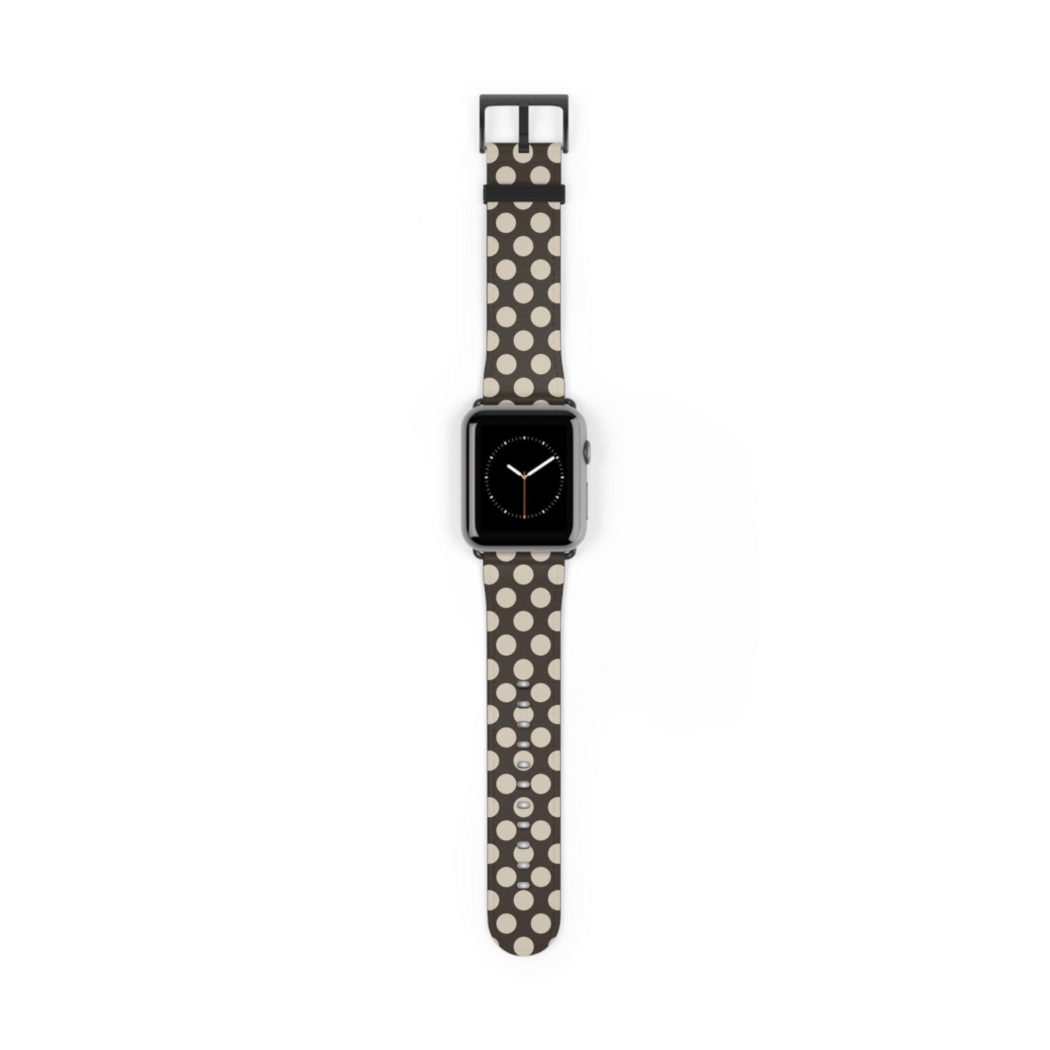 Cream & Brown Polka Dot Smartwatch Strap by etchd, view 2