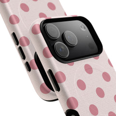 Blush & Cream Polka Dot Magnetic Phone Case by etchd, view 100