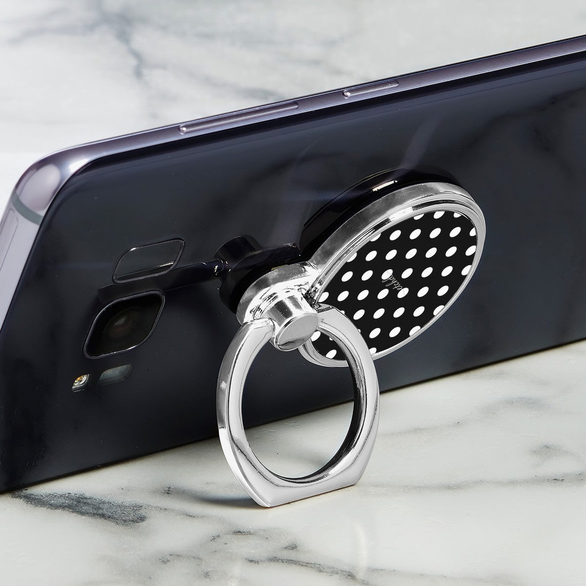 White & Black Polka Dot Classic Ring Holder by etchd, view 2