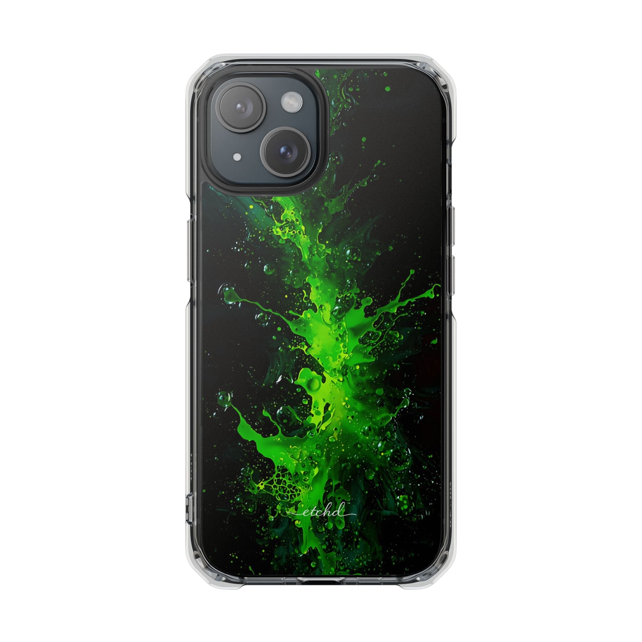 Toxic Bloom Clear Magnetic Phone Case by etchd, view 2