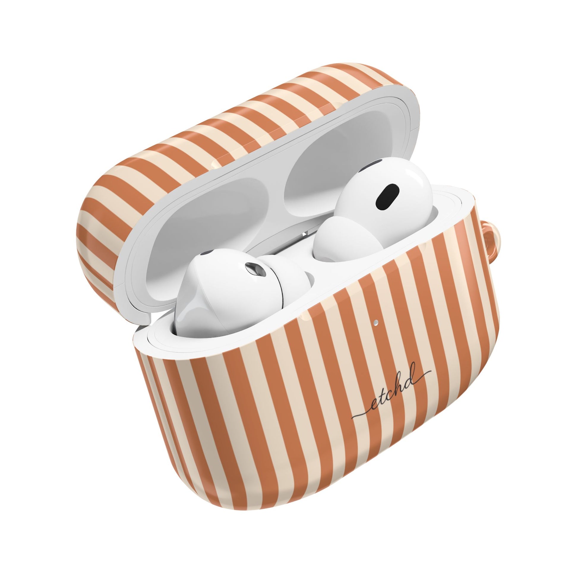 Terracotta & Cream Striped AirPod Case by etchd, view 9