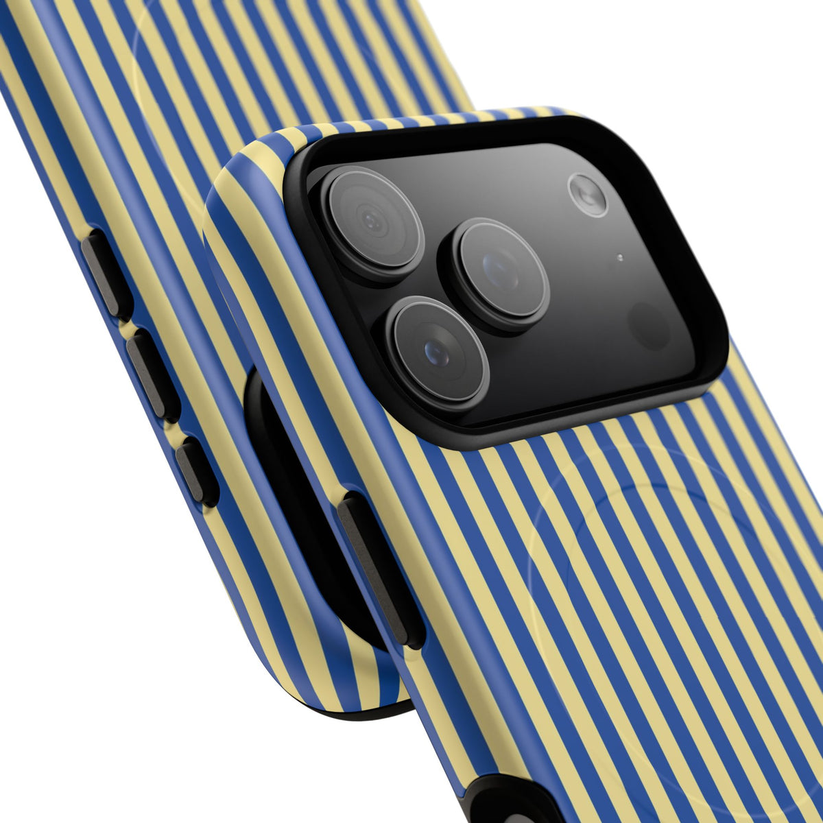 Cobalt & Butter Striped Magnetic Phone Case by etchd, view 100
