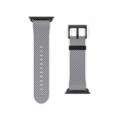 Navy & White Striped Diagonal Smartwatch Strap by etchd, view 9