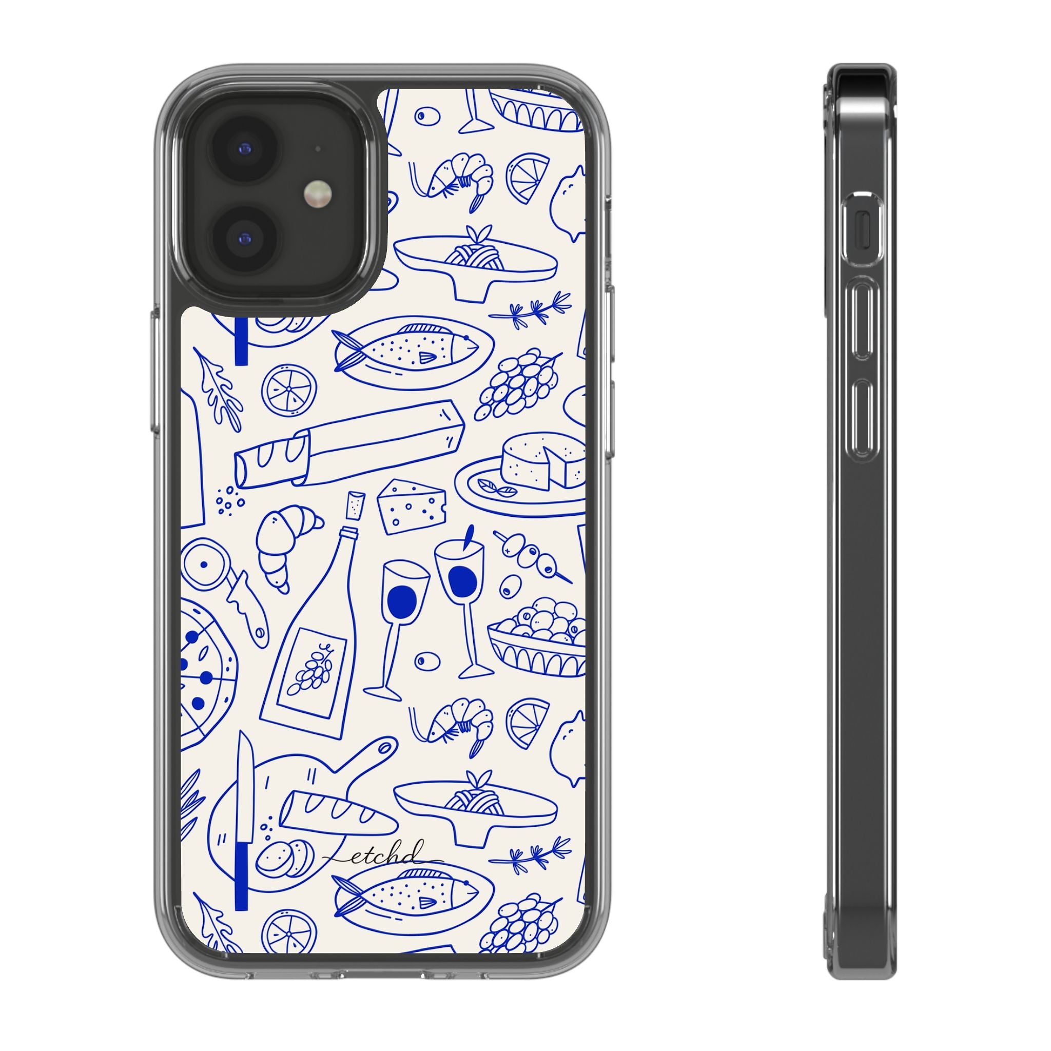 Food Pattern Clear Phone Case by etchd, view 2
