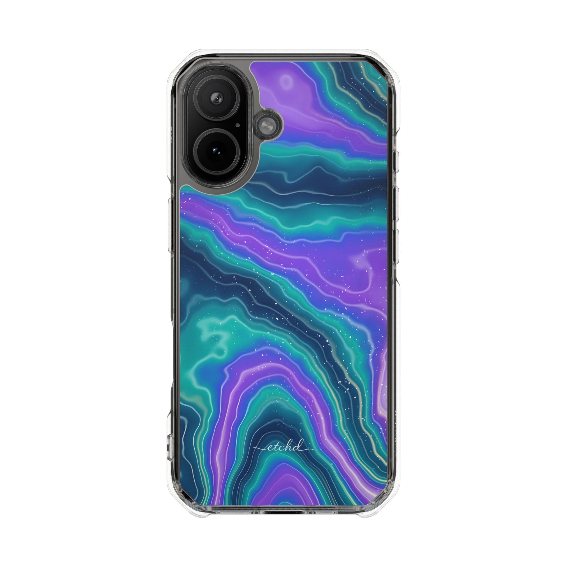 Peacock Ink Clear Magnetic Phone Case by etchd, view 13