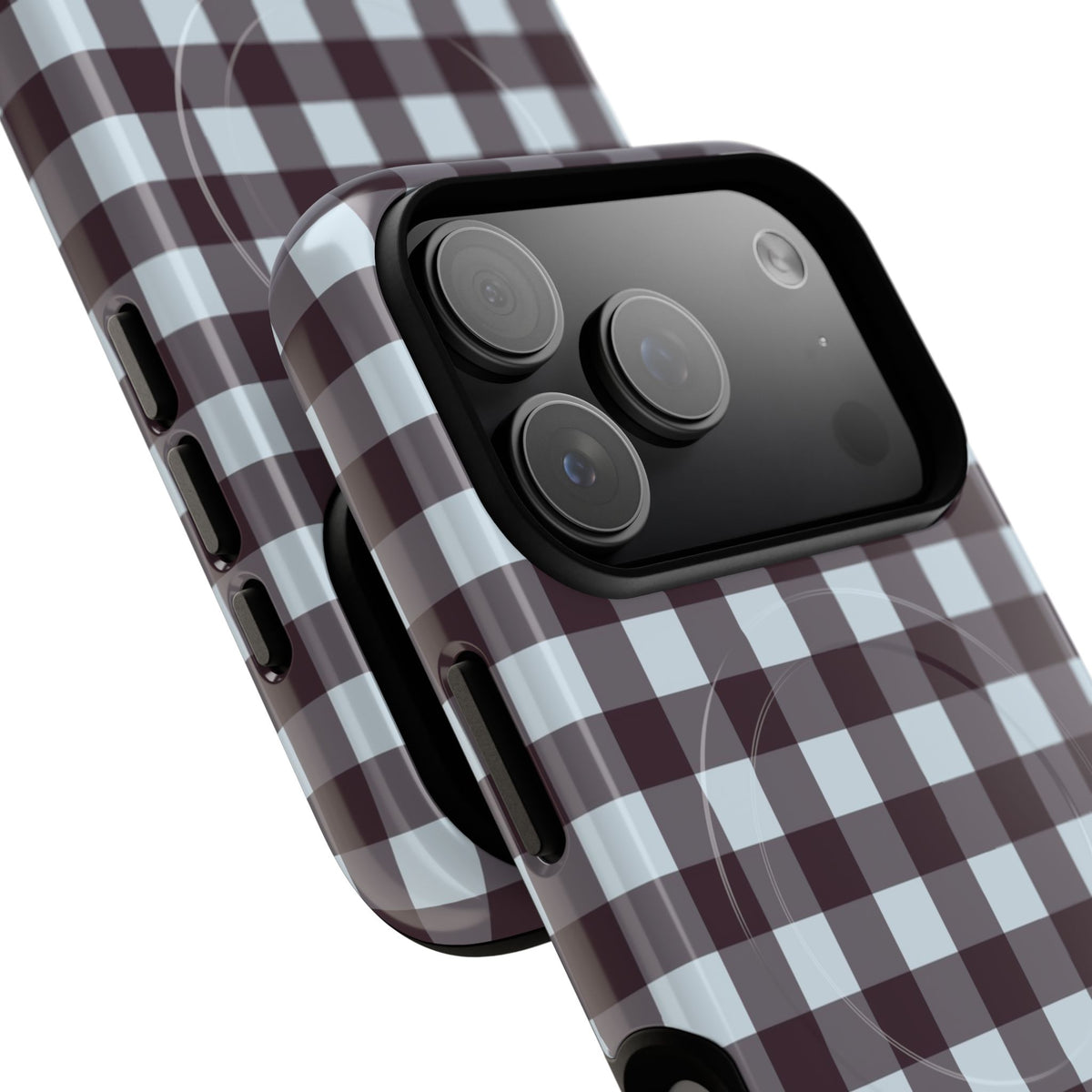 Blue & Plum Gingham Magnetic Phone Case by etchd, view 99