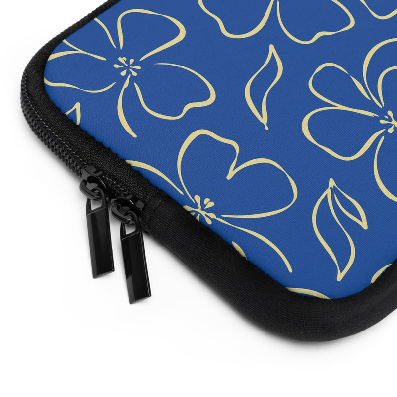 Cobalt & Butter Floral Laptop Sleeve by etchd, view 12