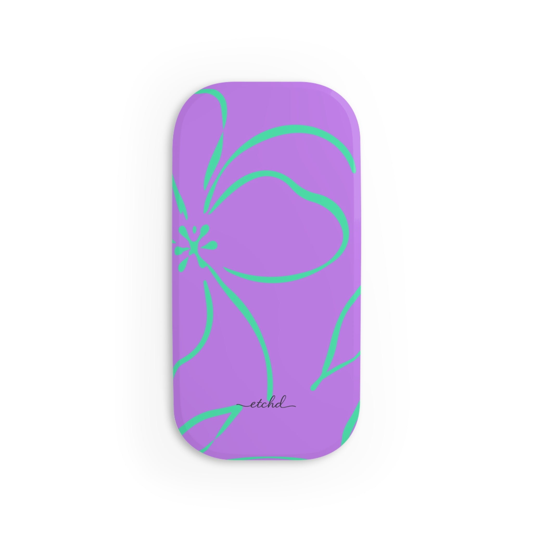 Lilac & Hypermint Floral Anello clip per telefono di etchd, vista 2