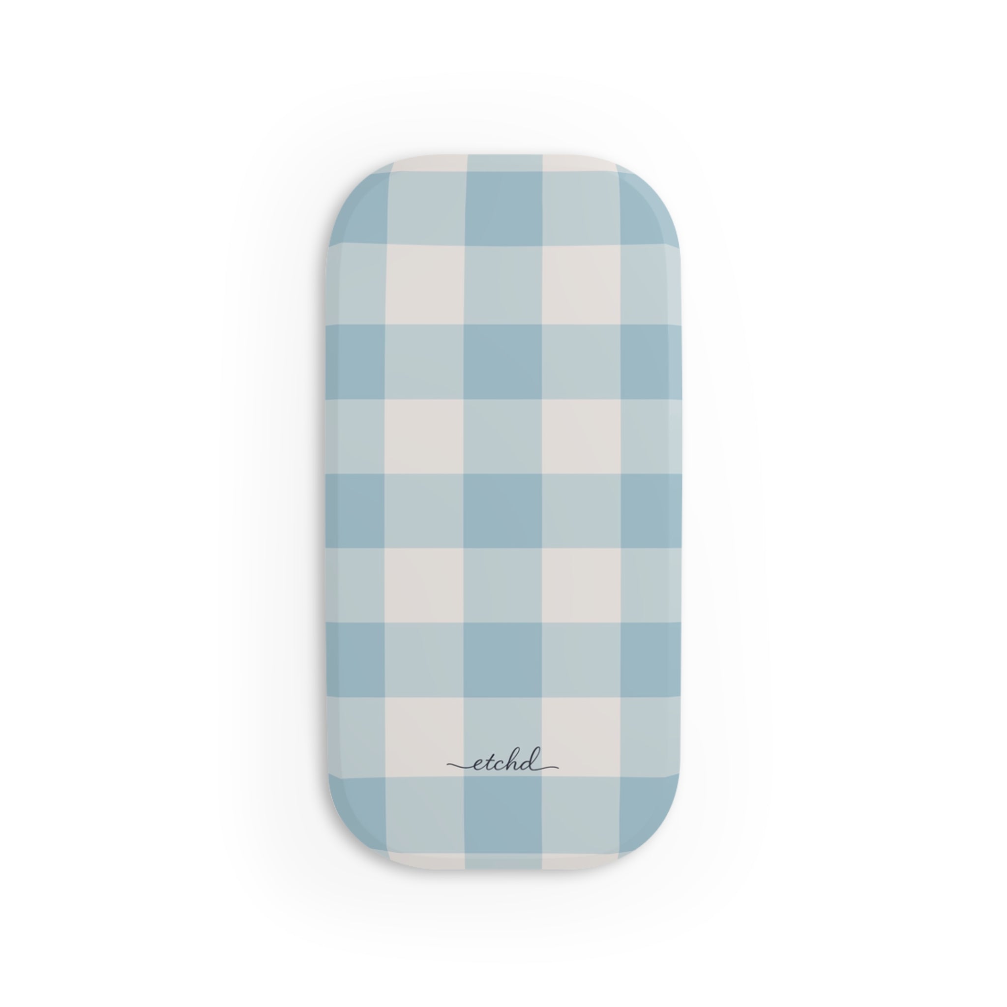 Cornflower & White Gingham Click-On Phone Grip by etchd, view 2