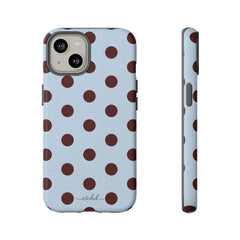 Blue & Cherry Polka Dot Phone Case by etchd, view 3